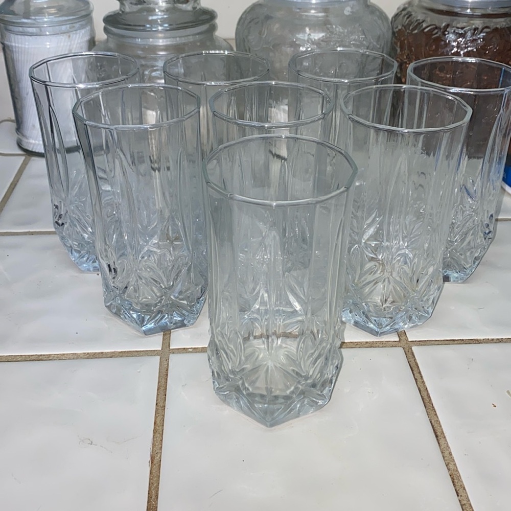 BX49 Vintage Cristal D'Arques-Durand "Ashley" highball glass set of 8